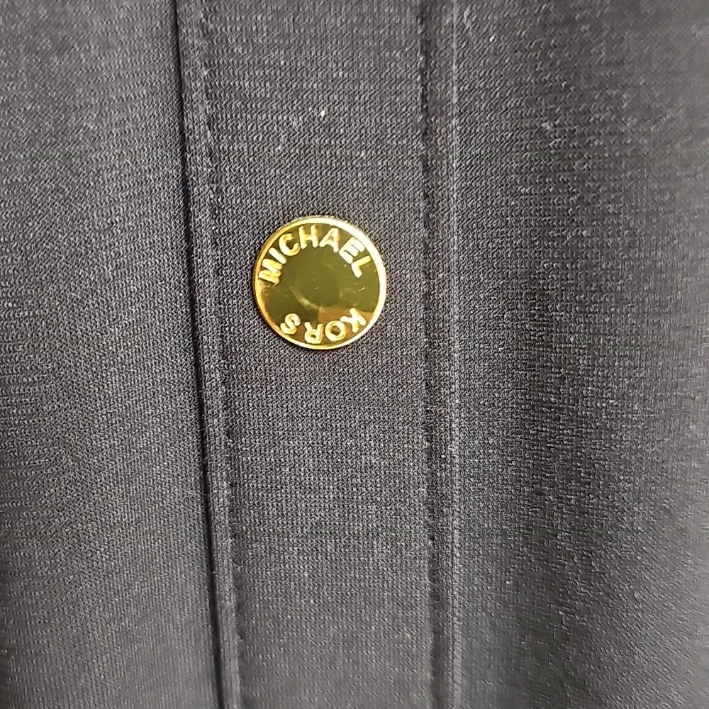 Michael Kors Dark Blue Buttoned Military Style Dress